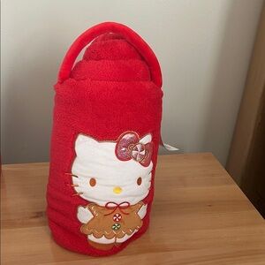 Hello Kitty Red and White Plush Throw
